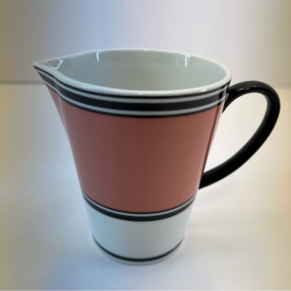 Swid Powell Charles Masson “Francesca" Pink & White with Black Trim Creamer